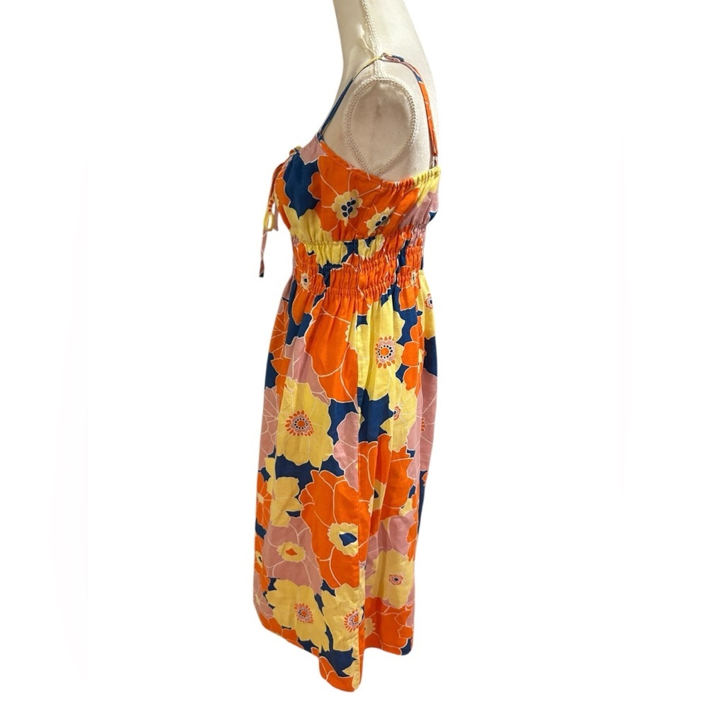 RAILS Octavia linen midi Dress | boho retro Flower Power sundress Sz Medium - Picture 3 of 7